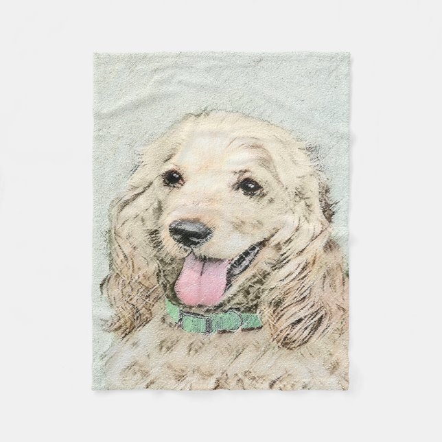Cocker Spanel Buff Painting - Original Dog Art Fleecedecke (Vorderseite)