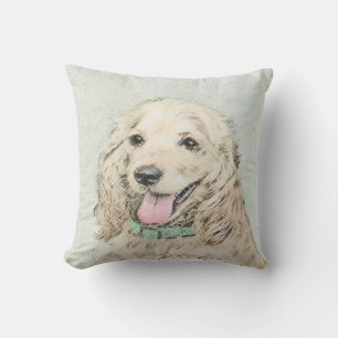 Cocker Spanel Buff Painting - Original Dog Art Kissen