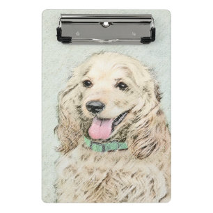 Cocker Spanel Buff Painting - Original Dog Art Mini Klemmbrett