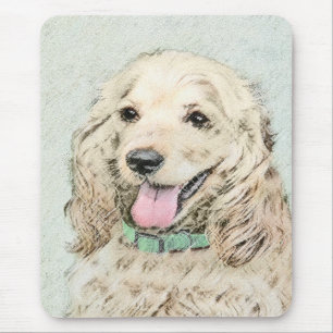 Cocker Spanel Buff Painting - Original Dog Art Mousepad