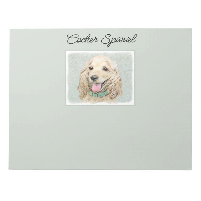 Cocker Spanel Buff Painting - Original Dog Art Notizblock (Vorderseite)