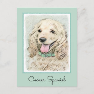 Cocker Spanel Buff Painting - Original Dog Art Postkarte