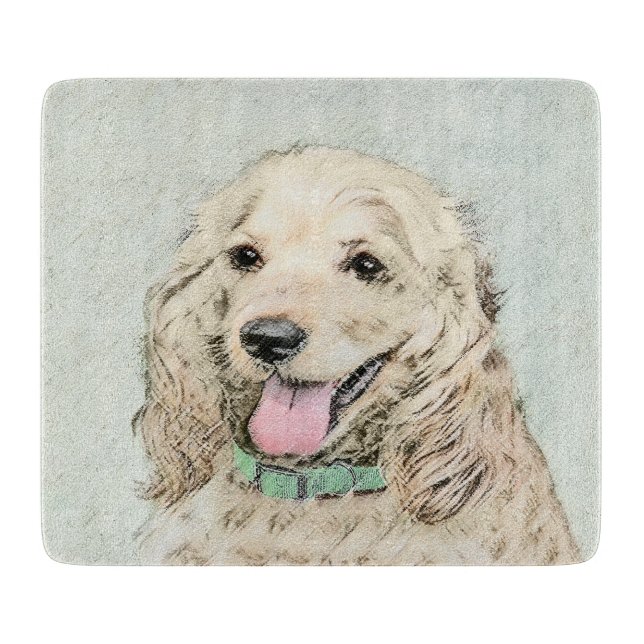 Cocker Spanel Buff Painting - Original Dog Art Schneidebrett (Vorderseite)