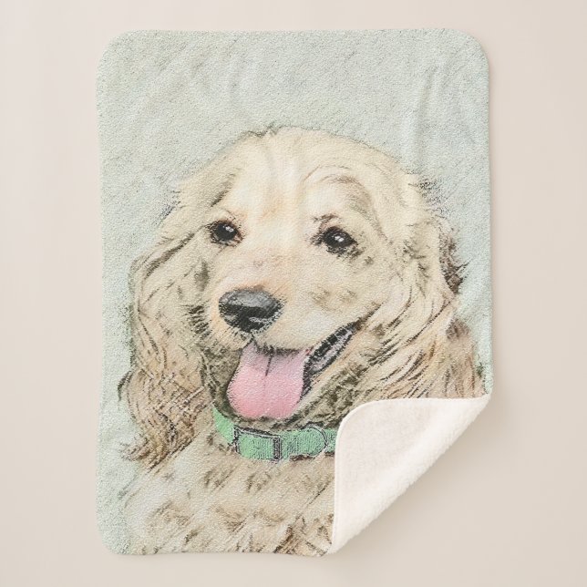Cocker Spanel Buff Painting - Original Dog Art Sherpadecke (Vorderseite)