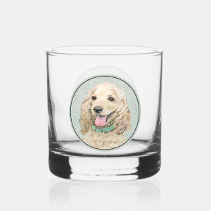 Cocker Spanel Buff Painting - Original Dog Art Whiskyglas