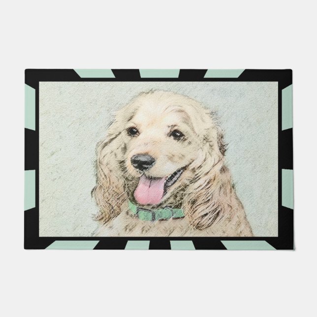 Cocker Spanel Buff Painting - Original Hund Kunst Fußmatte (Vorderseite)