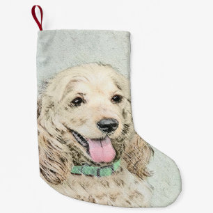Cocker Spanel Buff Painting - Original Hund Kunst Kleiner Weihnachtsstrumpf