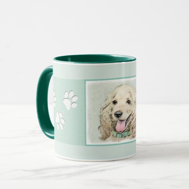Cocker Spanel Buff Painting - Original Hund Kunst Tasse (Vorderseite Links)