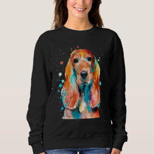 Cocker Spanel Cockerspaniel Watercolor Graphic De Sweatshirt