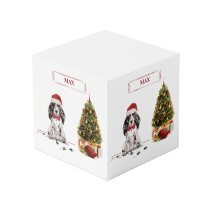 Cocker Spanel Funny Christmas Dog mit Baum Würfel