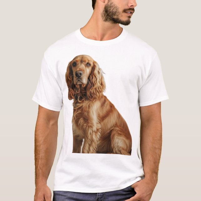 Cocker Spanel Golden Portrait T-Shirt (Vorderseite)