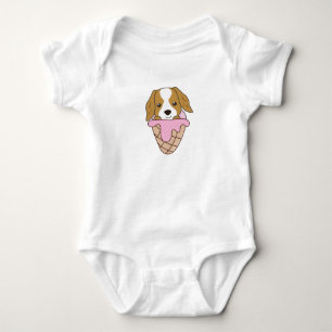 Cocker Spanel Hund Eiscreme WaffelNiedliche Tiere Baby Strampler