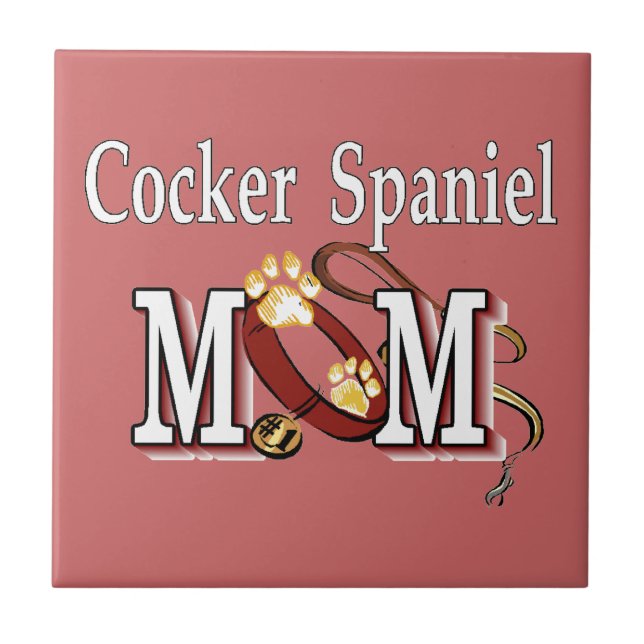 Cocker Spanel Hund Mama Fliese (Vorderseite)