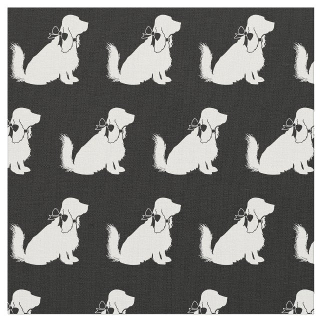 Cocker Spanel Hund Silhouette Haustier Stoff (Nahaufnahme)