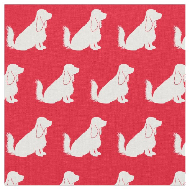 Cocker Spanel Hund Silhouette Rot Stoff (Nahaufnahme)