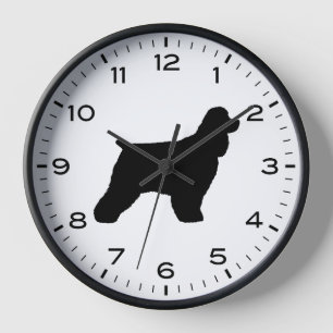 Cocker Spanel Hunde Silhouette Uhr