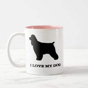 Cocker Spanel Hunde Silhouetten Custom Zweifarbige Tasse