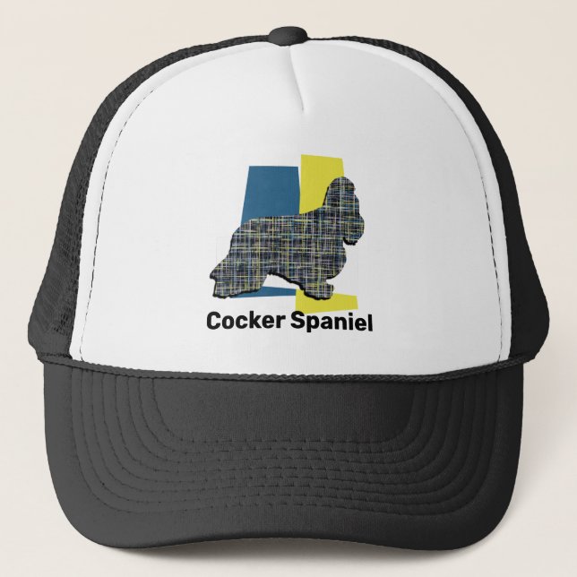 Cocker Spanel Niedlich Hund Silhouette Tricolor Gr Truckerkappe (Vorderseite)