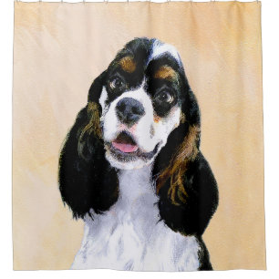 Cocker Spanel (Parti) Malerei - Original Dog Art Duschvorhang