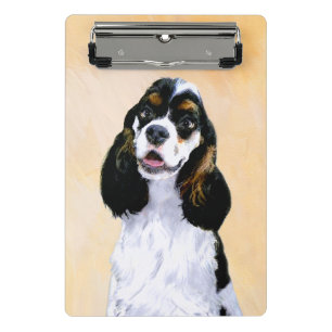 Cocker Spanel (Parti) Malerei - Original Dog Art Mini Klemmbrett