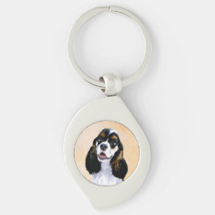Cocker Spanel (Parti) Malerei - Original Dog Art Schlüsselanhänger