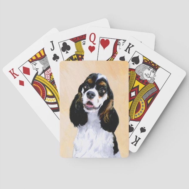Cocker Spanel (Parti) Malerei - Original Dog Art Spielkarten (Rückseite)