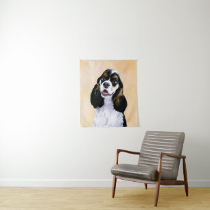 Cocker Spanel (Parti) Malerei - Original Dog Art Wandteppich