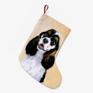 Cocker spanel (Parti) Malerei - Original Hundekuns Kleiner Weihnachtsstrumpf