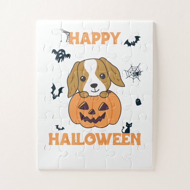 Cocker Spanel Pumpkin Niedlich Hunde Happy Hallowe (Vertikal)