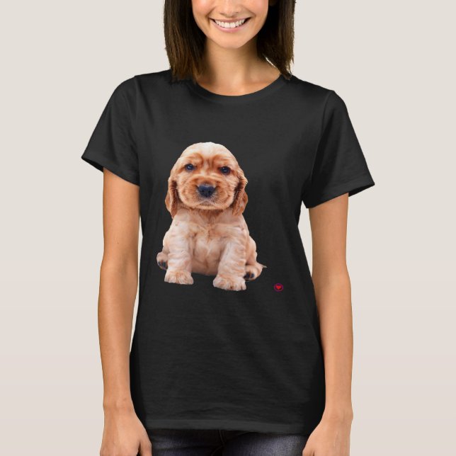 Cocker Spanel Puppy Dog Weihnachten Niedliches Par T-Shirt (Vorderseite)