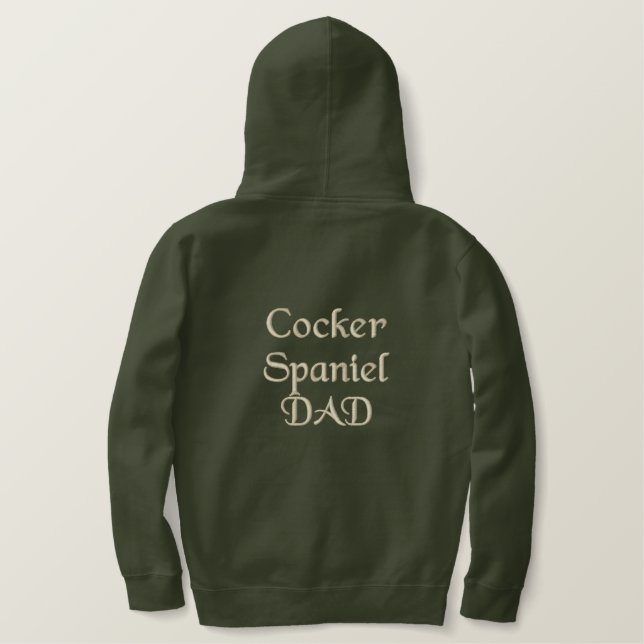 Cocker Spanel VATER Geschenke Bestickter Hoodie (Design Rückseite)