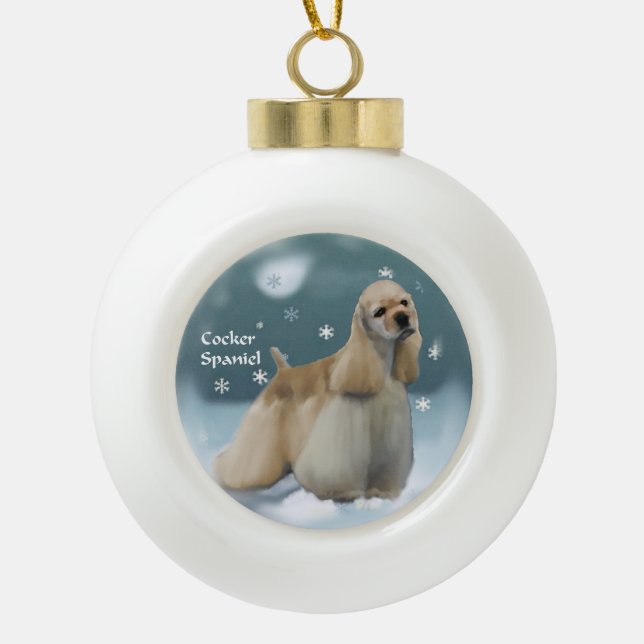 Cocker Spanel Weihnachtsgeschenke Keramik Kugel-Ornament (Vorderseite)