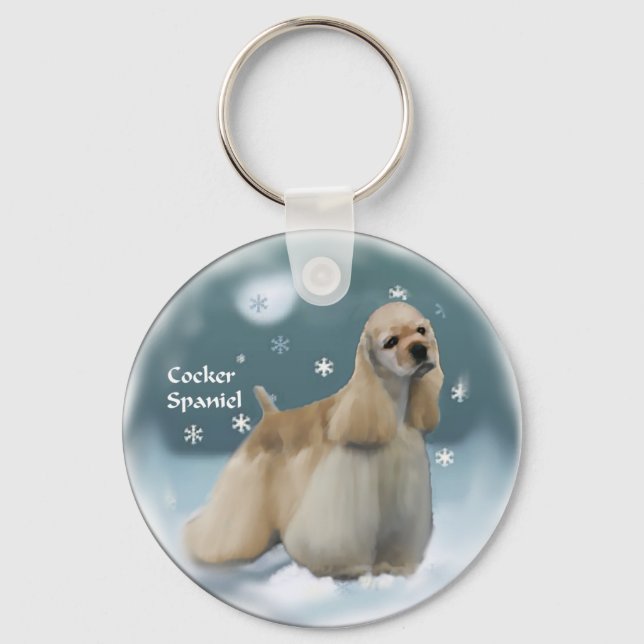 Cocker Spanel Weihnachtsgeschenke Schlüsselanhänger (Vorderseite)