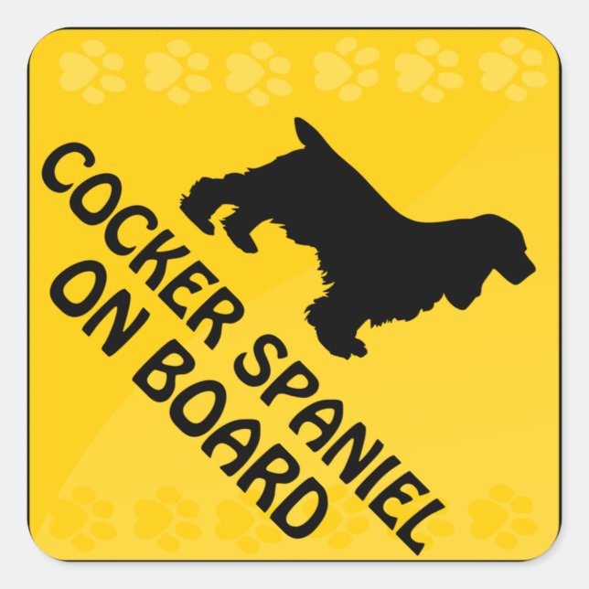Cocker Spanel Xing Quadratischer Aufkleber (Vorderseite)