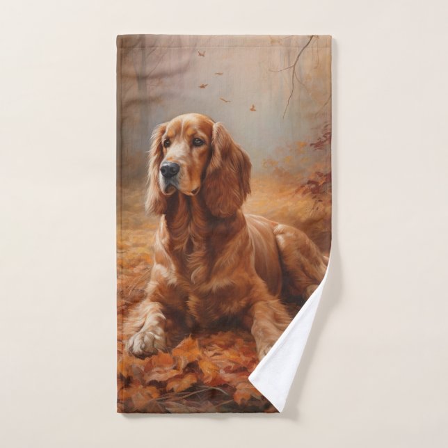 Cocker Spaniel à l'automne Feuilles automne Inspir (Serviette à main)