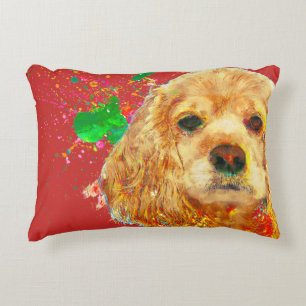 Cocker spaniel and wassercolor dekokissen