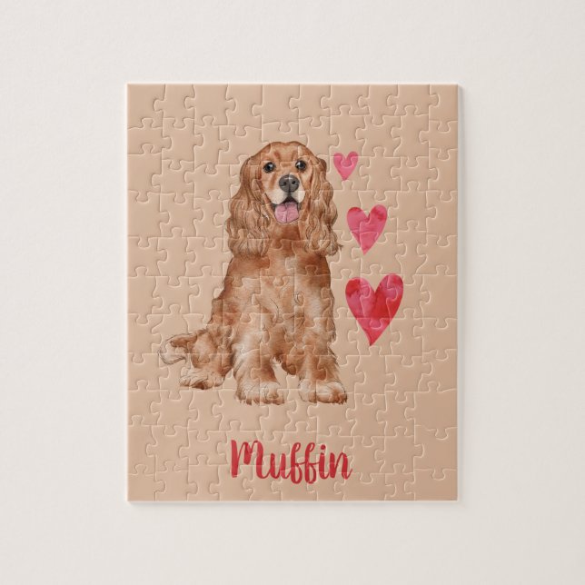 Cocker Spaniel Anpassbarer Pet-Name (Vertikal)