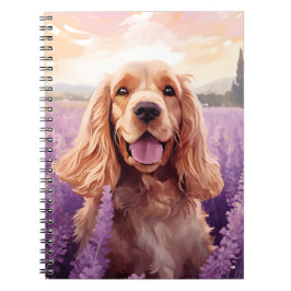 Cocker Spaniel auf dem Lavender-Feld Notizblock