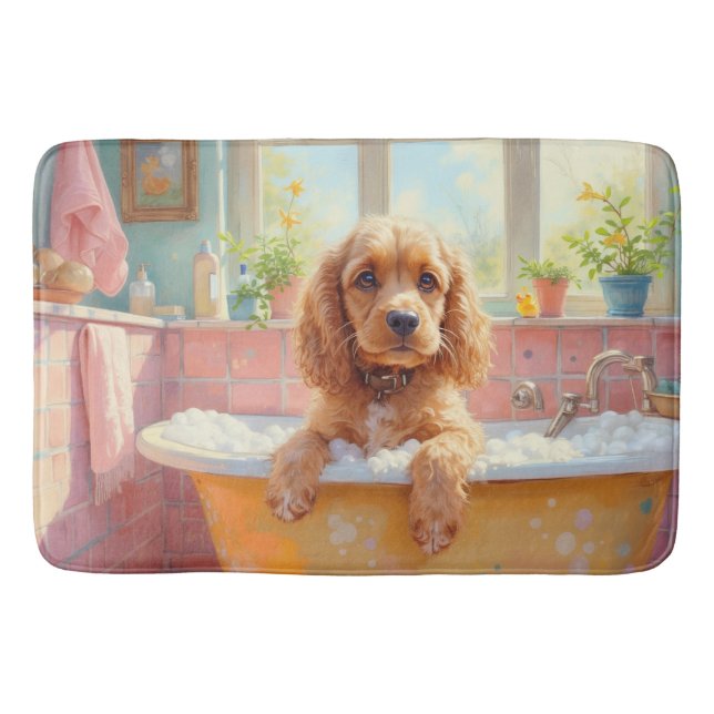Cocker Spaniel Badezeit Süße Badezimmer Dekoration Badematte (Vorderseite)