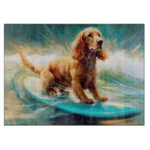 Cocker Spaniel Beach Surfmalerei Schneidebrett