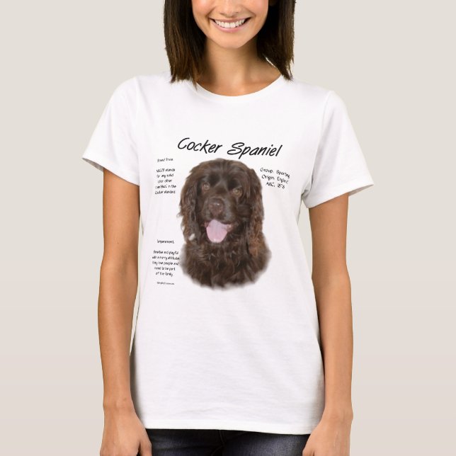 Cocker Spaniel (brn) History Design T-Shirt (Vorderseite)