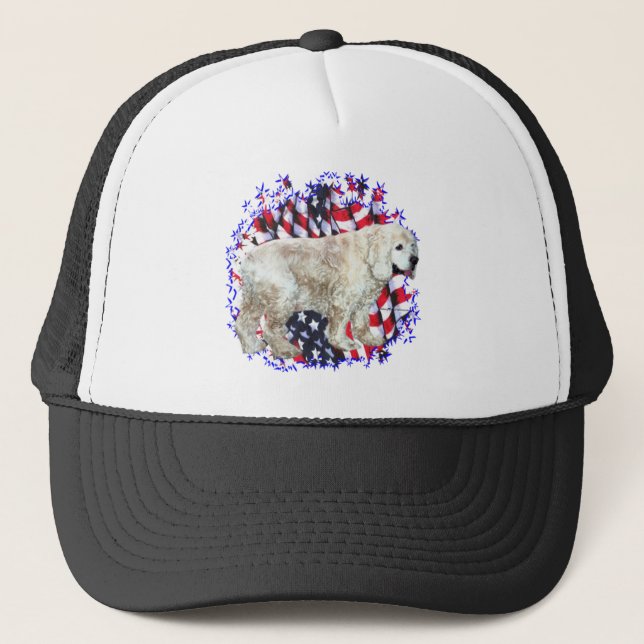Cocker Spaniel (buff) Patriot Truckerkappe (Vorderseite)