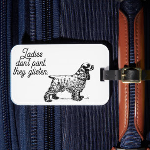 Cocker Spaniel Cartoon mit Funny Pet Joke Gepäckanhänger
