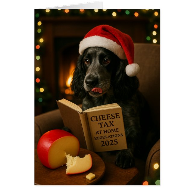 Cocker spaniel  'Cheese Tax' Christmas card (Vorne)