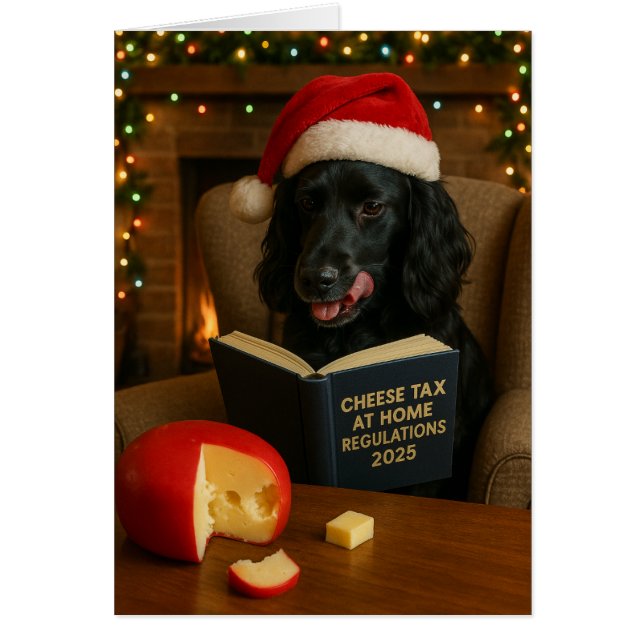 Cocker spaniel  'Cheese Tax' Christmas card (Vorne)
