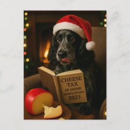 Cocker spaniel  'Cheese Tax' Christmas postcard Postkarte