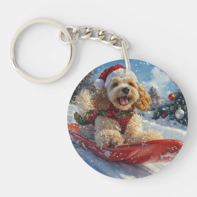 Cocker Spaniel Chien dans Sledge Let it neige Noël (Devant)