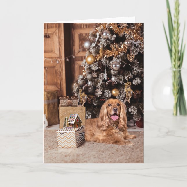Cocker Spaniel Christmas Feiertagskarte (Vorderseite)