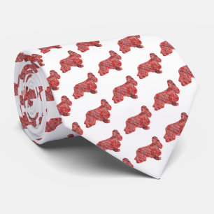 Cocker Spaniel Christmas Hund Silhouette White Nec Krawatte