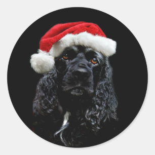 Cocker Spaniel Christmas Runder Aufkleber